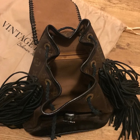 Vintage Boho Louis Vuitton Backpack Fringe Detail
